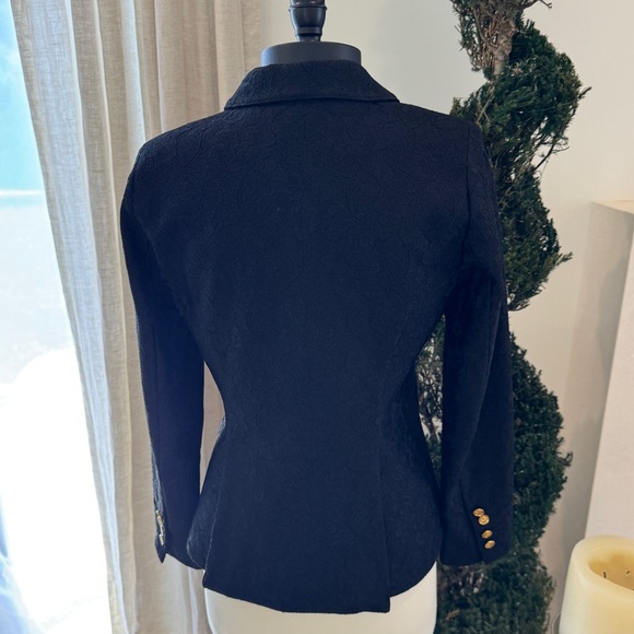 Smythe Black Lace Blazer with Gold Button - Size 10 - Picture 5 of 11